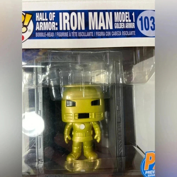 Marvel - Iron Man Hall of Armor Model 1 Golden Armor -  Large Bobble Head Funko - Picture 10 of 13